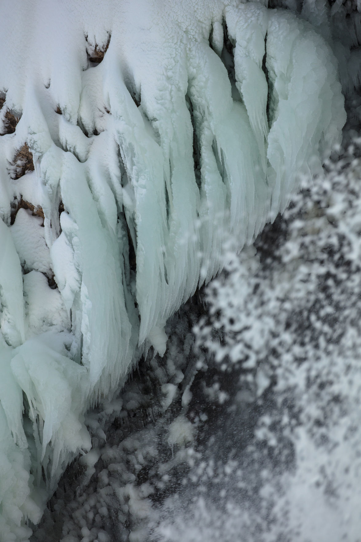 Ice forming along the walls of Lower Falls